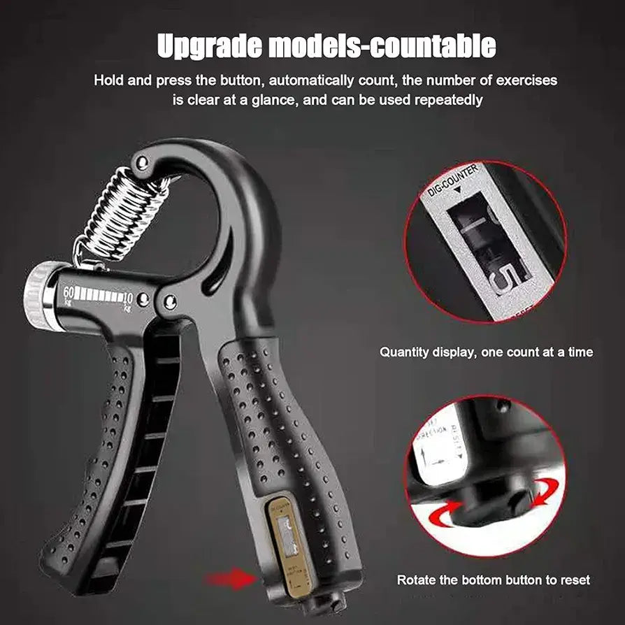 Adjustable Hand Grip Power Exerciser Forearm Wrist Strengthener Gripper With Counter