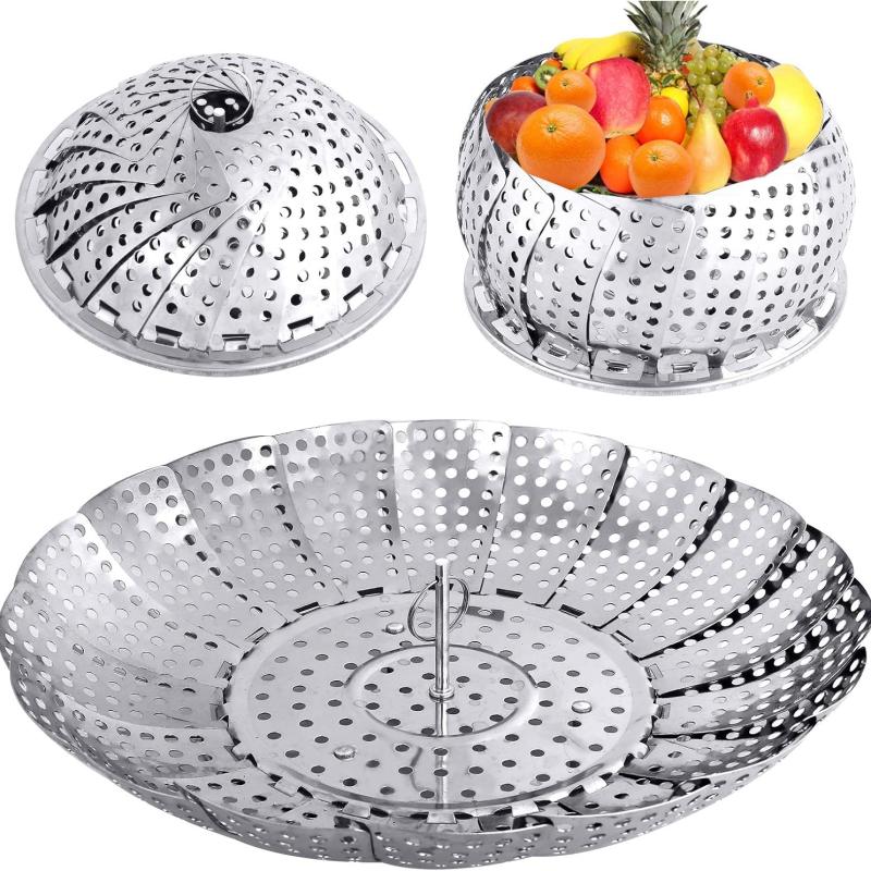 Food Steamer Collapsible Expandable Steamer Insert for Vegetables, Dumplings & Food Cooking